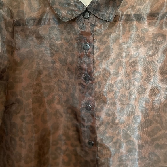 Forever 21 Animal Print Sheer Sm - Picture 3 of 4